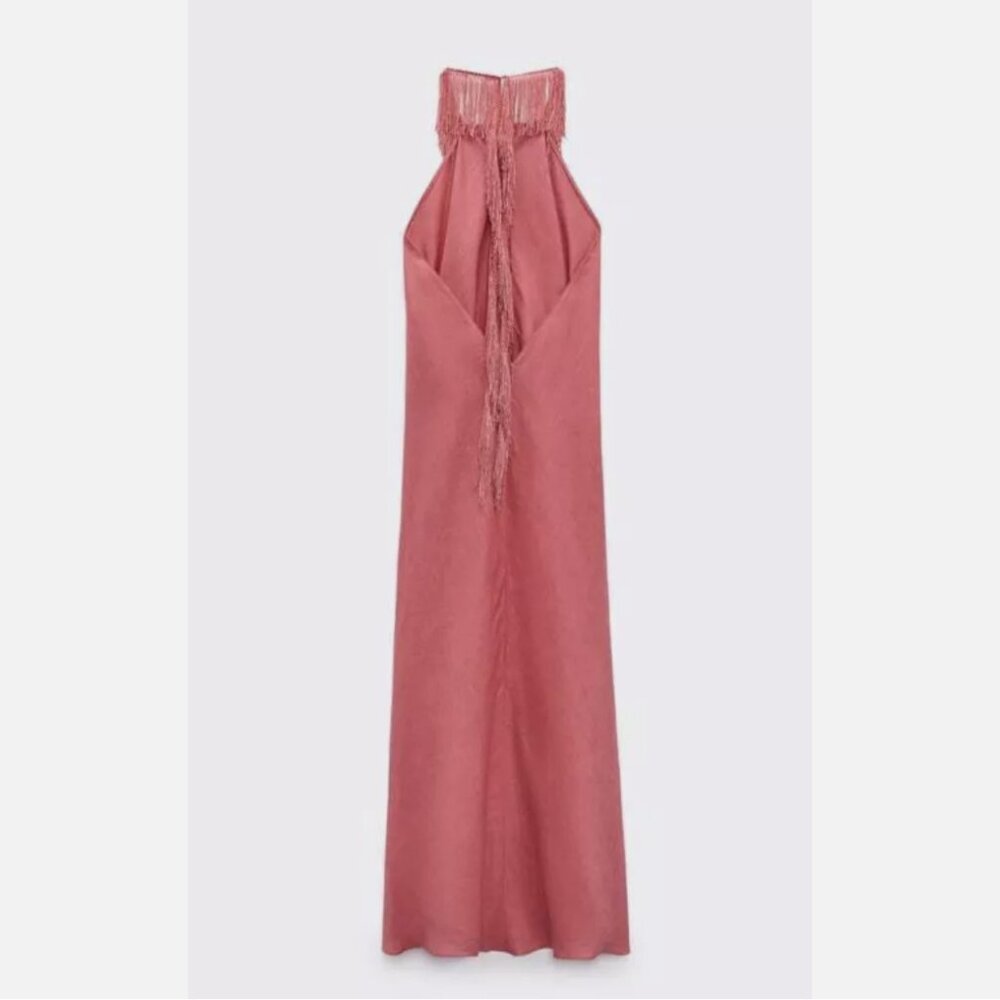 Zara Linen Dress with Fringe Limited Edition - Picture 8 of 8